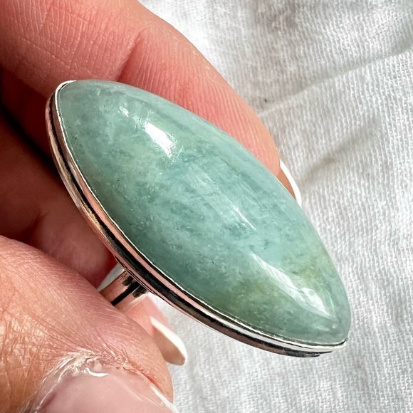 Jewelry - 925 Huge Marquis Aquamarine Ring 6.5